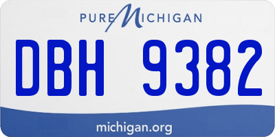 MI license plate DBH9382