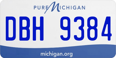 MI license plate DBH9384