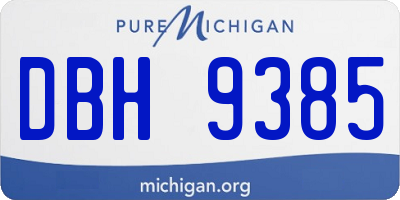 MI license plate DBH9385