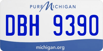 MI license plate DBH9390