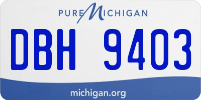 MI license plate DBH9403