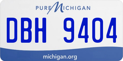 MI license plate DBH9404