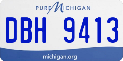 MI license plate DBH9413