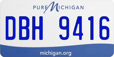 MI license plate DBH9416