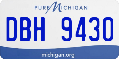 MI license plate DBH9430