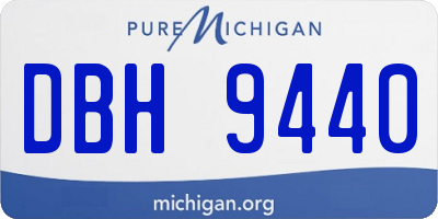 MI license plate DBH9440