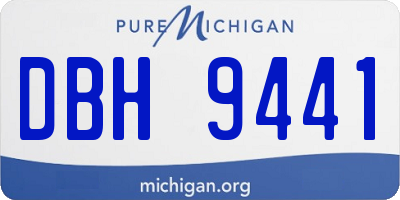 MI license plate DBH9441
