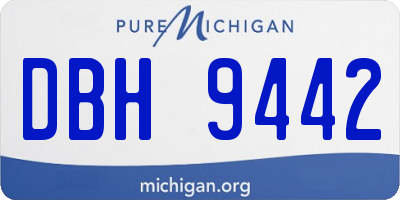 MI license plate DBH9442