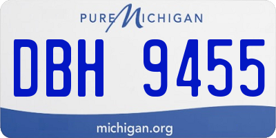 MI license plate DBH9455