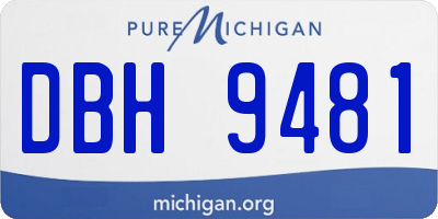 MI license plate DBH9481