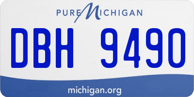 MI license plate DBH9490