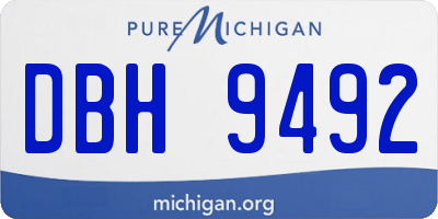 MI license plate DBH9492