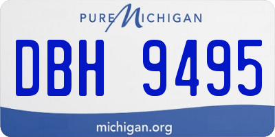 MI license plate DBH9495