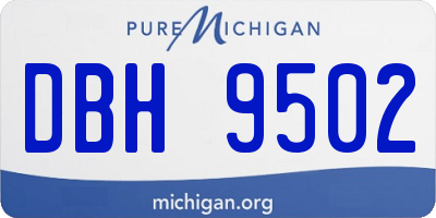 MI license plate DBH9502