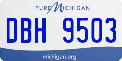 MI license plate DBH9503