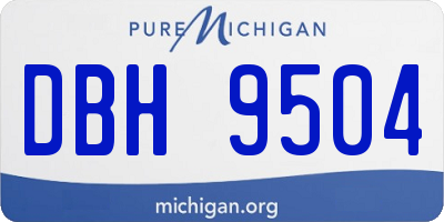 MI license plate DBH9504