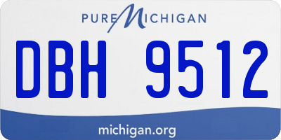 MI license plate DBH9512