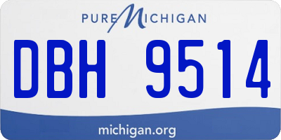 MI license plate DBH9514