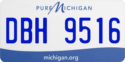 MI license plate DBH9516