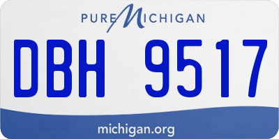 MI license plate DBH9517