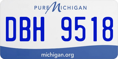 MI license plate DBH9518