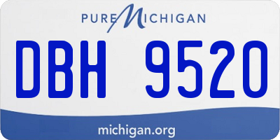MI license plate DBH9520