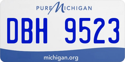 MI license plate DBH9523