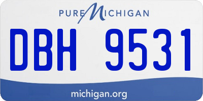 MI license plate DBH9531