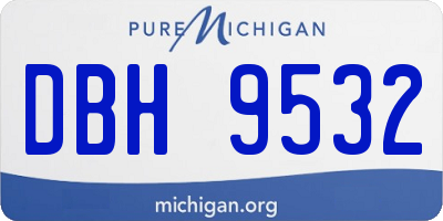 MI license plate DBH9532