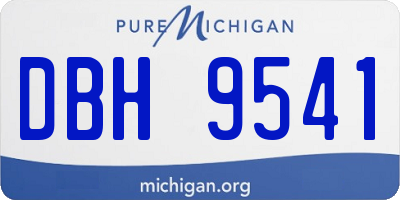 MI license plate DBH9541