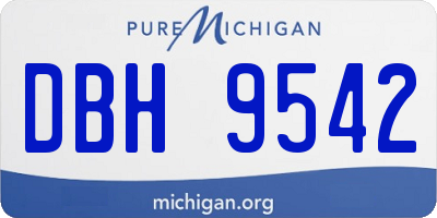 MI license plate DBH9542