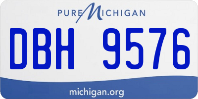 MI license plate DBH9576