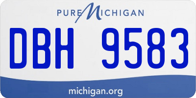 MI license plate DBH9583