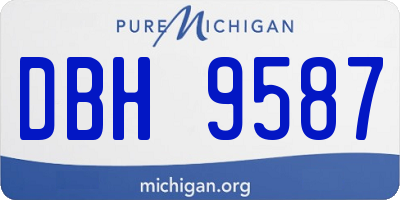 MI license plate DBH9587