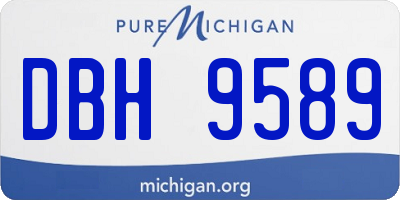 MI license plate DBH9589