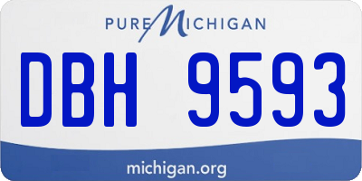 MI license plate DBH9593
