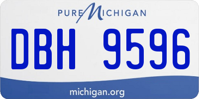 MI license plate DBH9596
