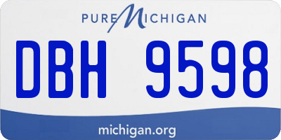 MI license plate DBH9598