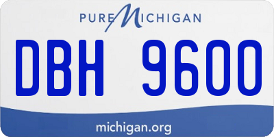 MI license plate DBH9600