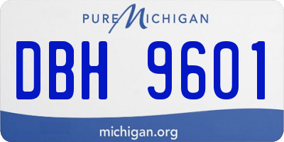 MI license plate DBH9601