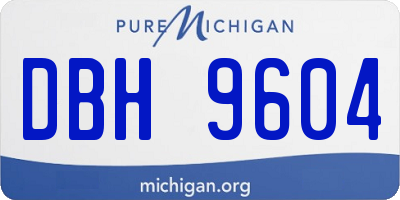 MI license plate DBH9604