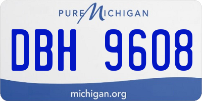 MI license plate DBH9608