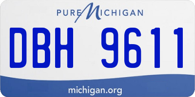 MI license plate DBH9611