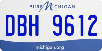 MI license plate DBH9612