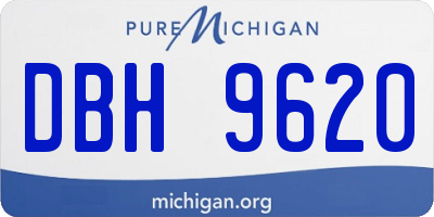 MI license plate DBH9620