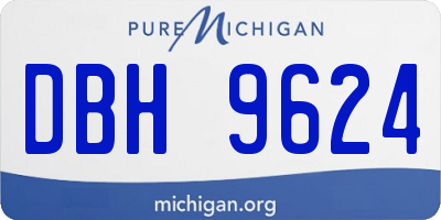 MI license plate DBH9624