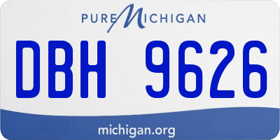 MI license plate DBH9626