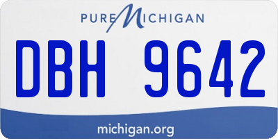 MI license plate DBH9642
