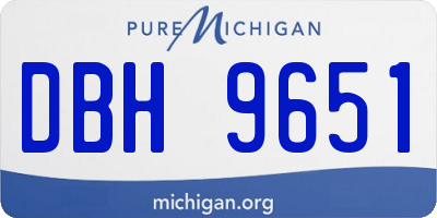 MI license plate DBH9651