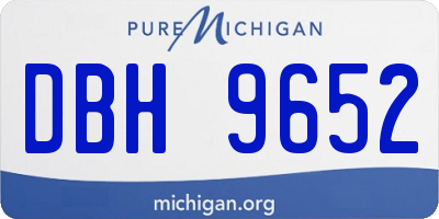 MI license plate DBH9652